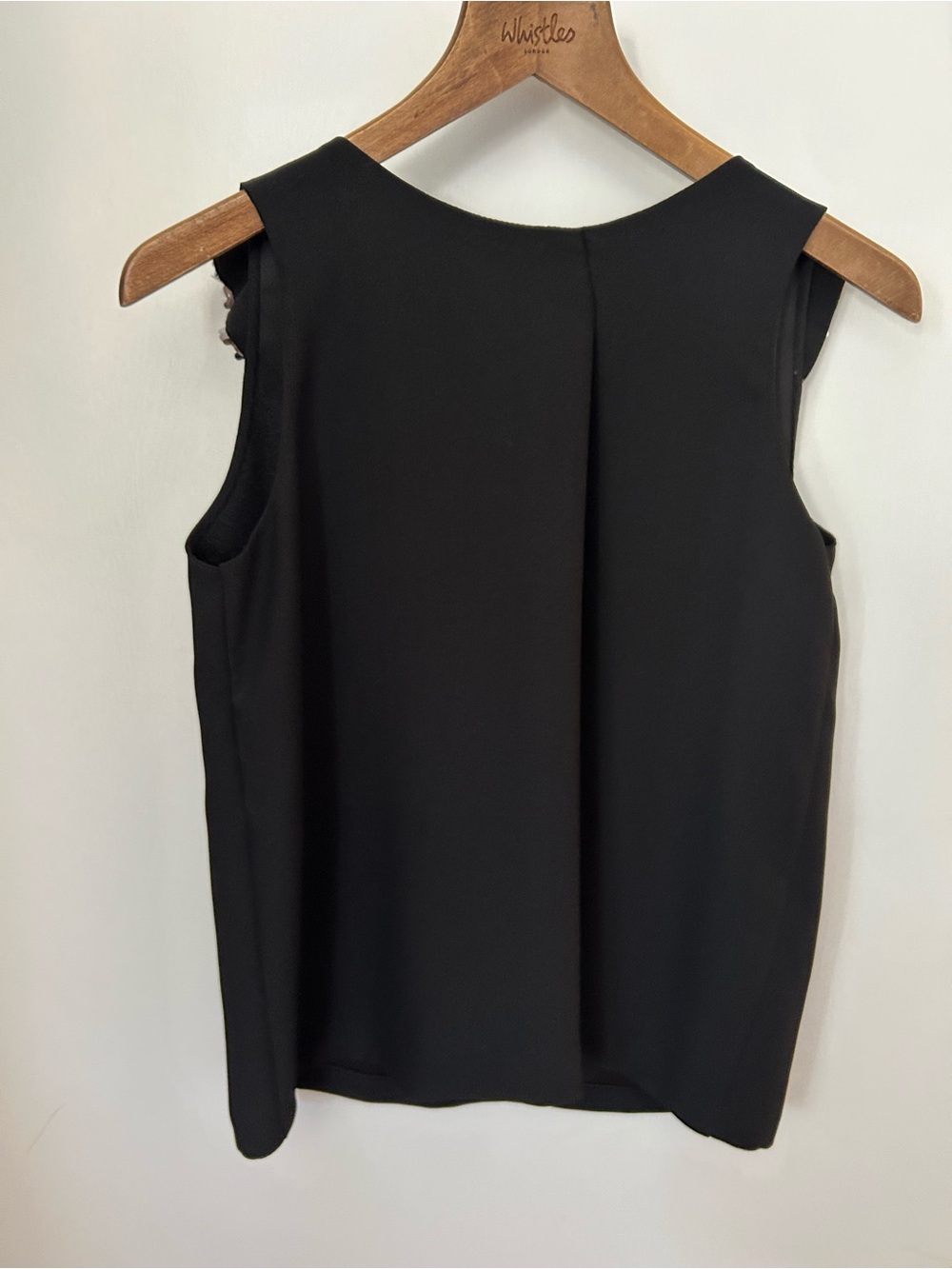 Black Sleeveless Crepe Shell Top
